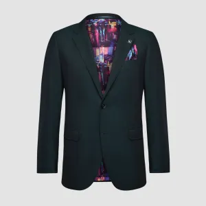 Savile Row Tailored Fit Mens Abram Suit in Forest Green Pure Wool