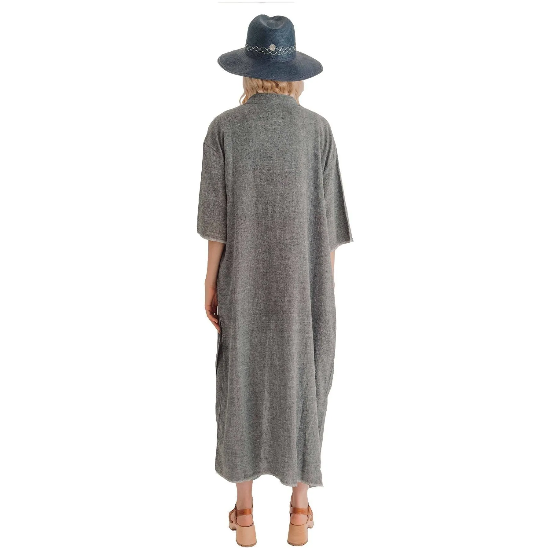 Sile Kimono Dress, Charcoal