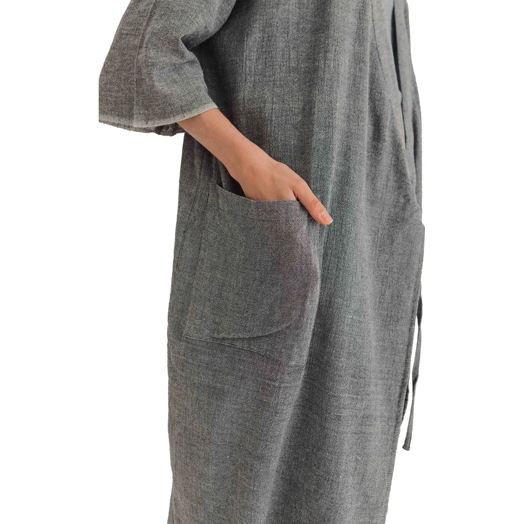 Sile Kimono Dress, Charcoal