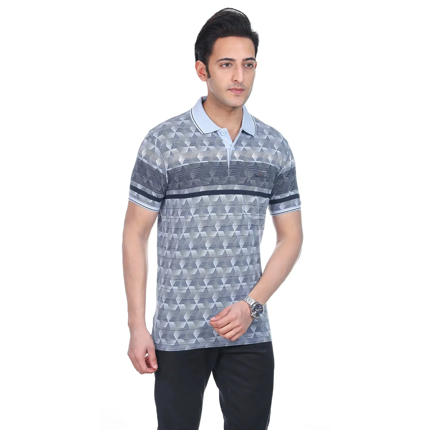 Skyline Striped Pocket Polo T-shirt