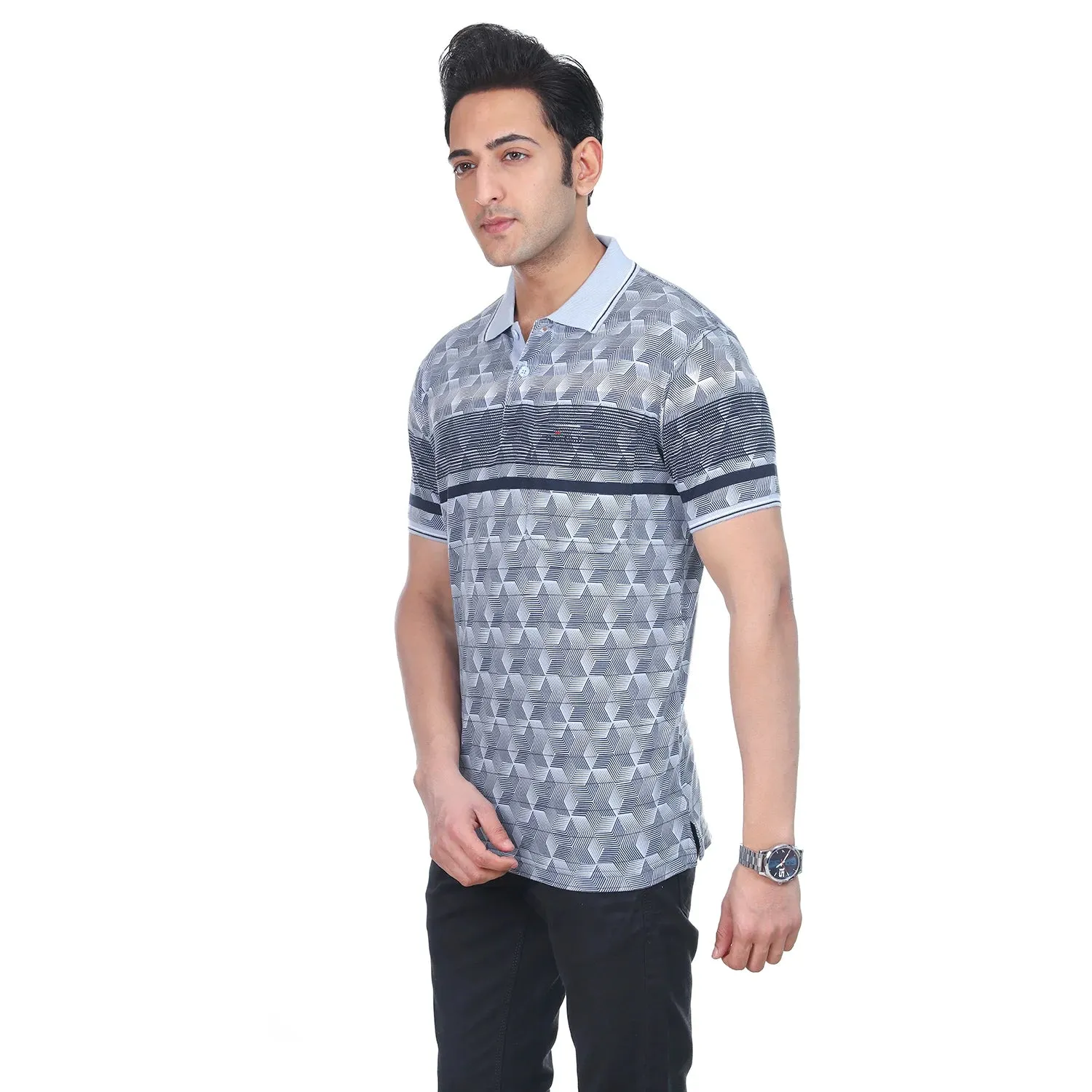 Skyline Striped Pocket Polo T-shirt