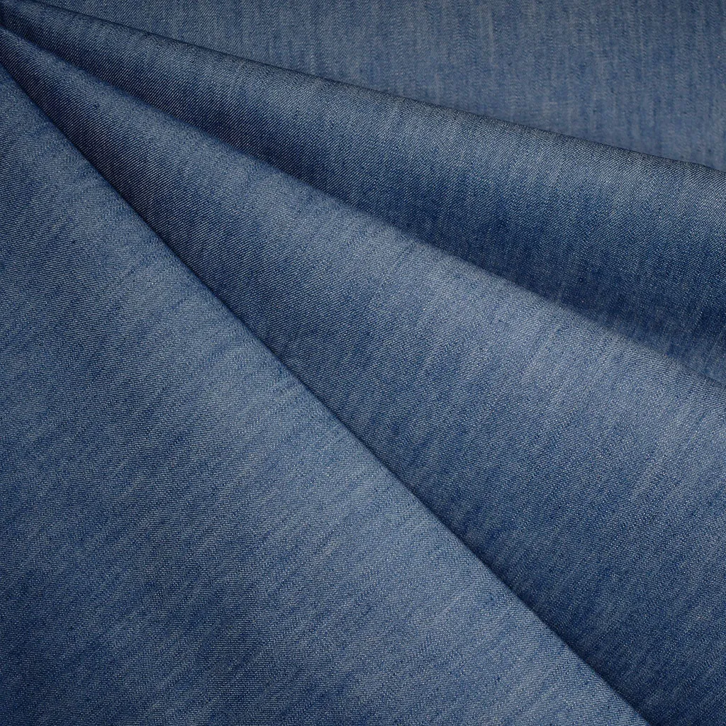 Smooth Light Weight Denim Shirting Blue - 5.5 oz