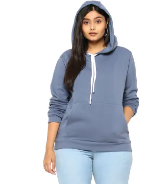 Solid Dusty Blue Hooded Sweatshirt | Dusty Blue