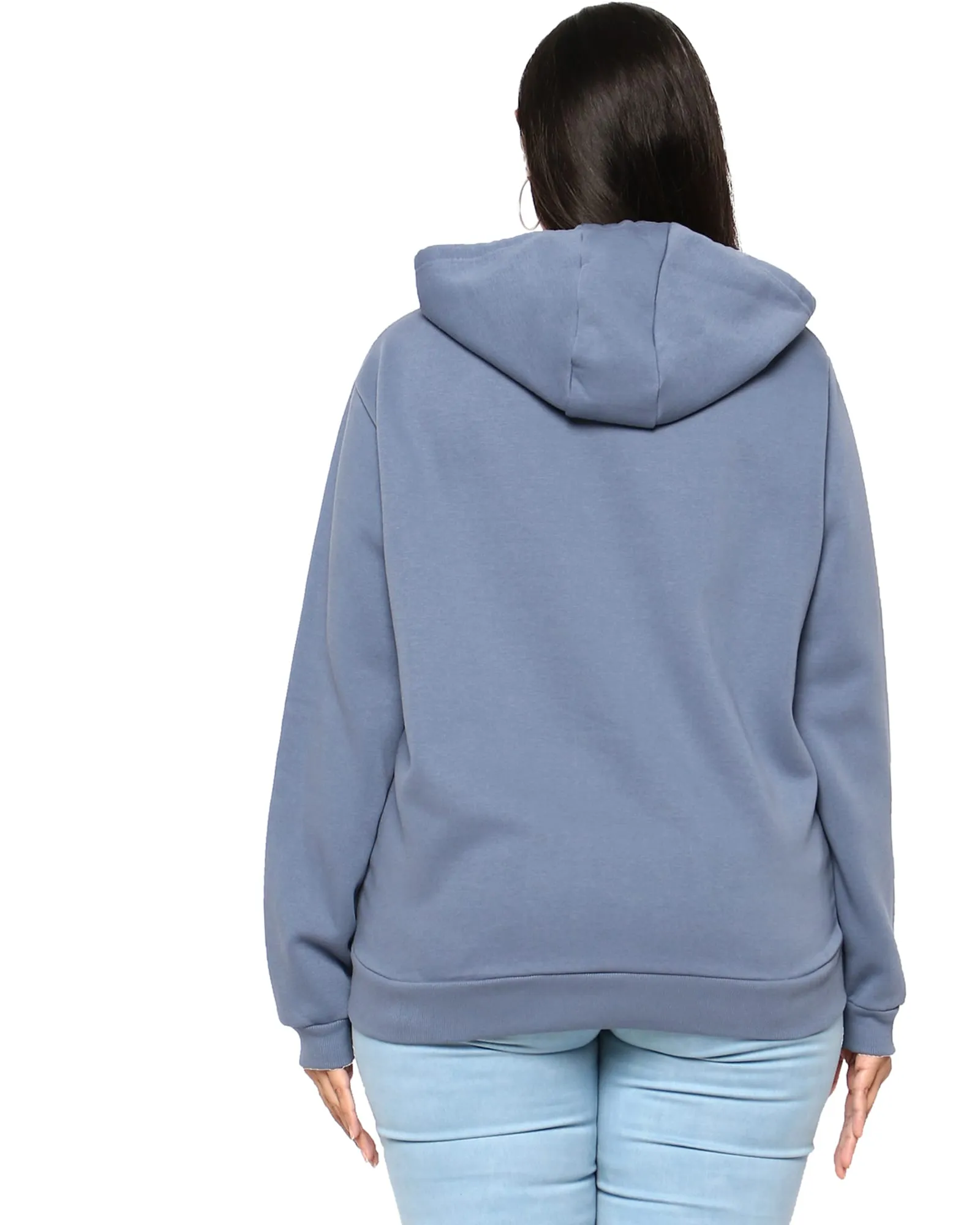 Solid Dusty Blue Hooded Sweatshirt | Dusty Blue