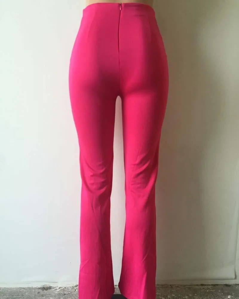 Stylish Slim Personality Double Breasted Flared Pants