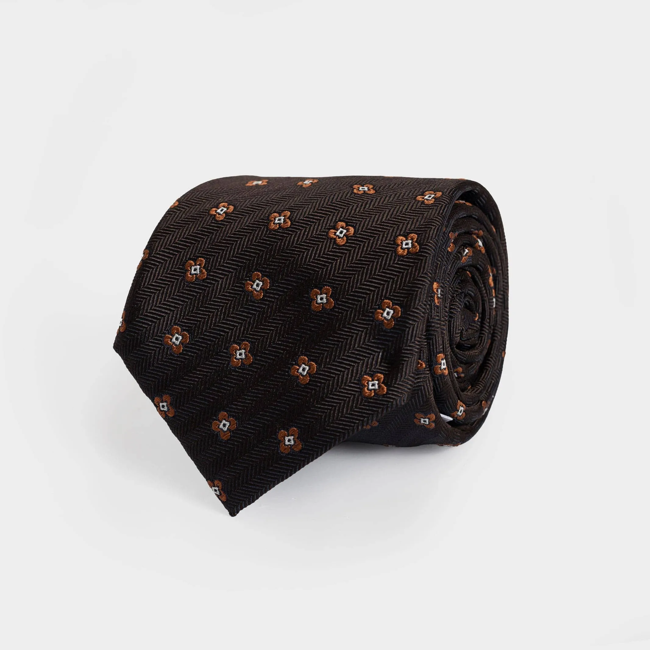 The Brown Fiore Silk Tie