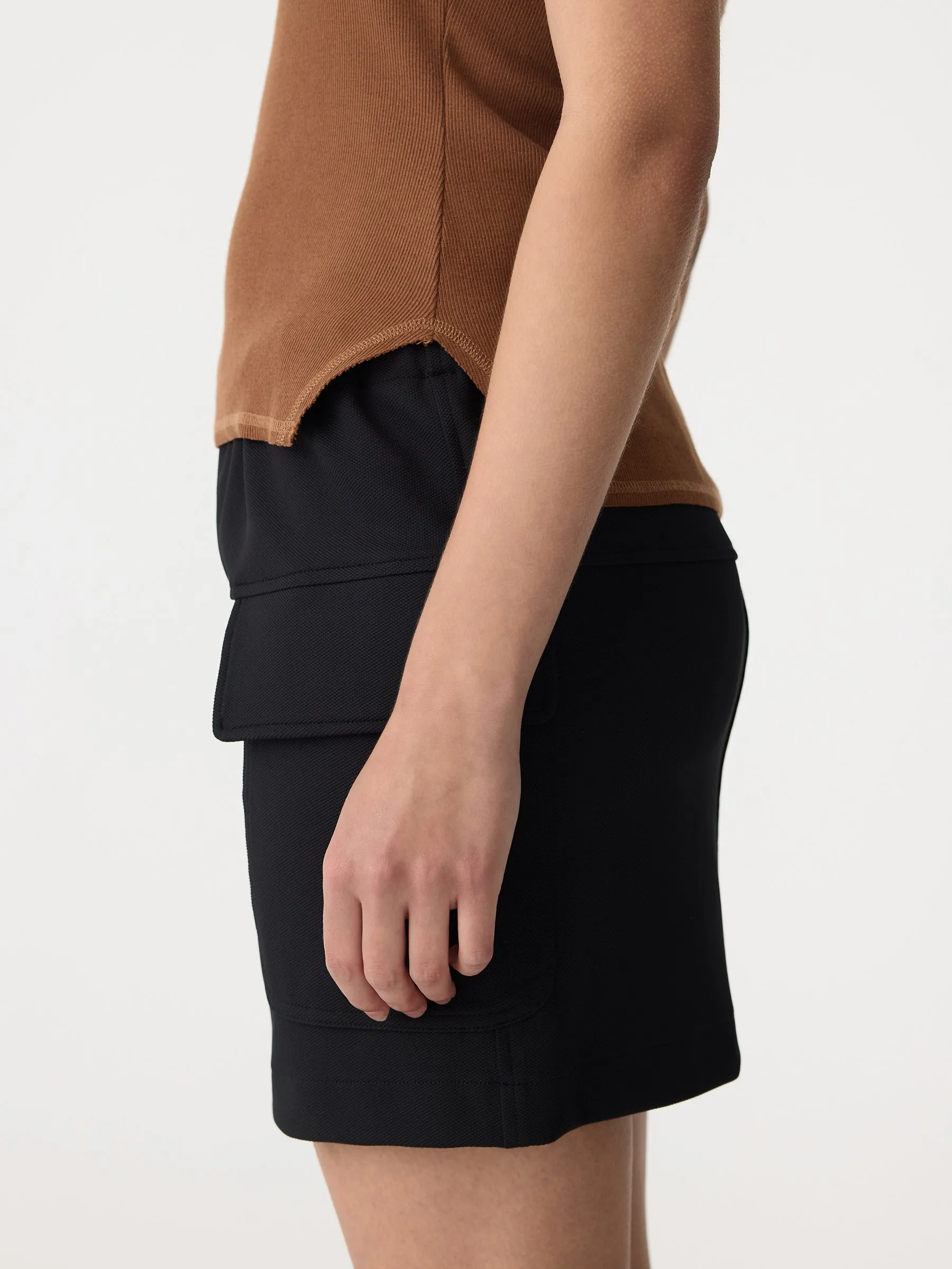 Tie Back Halter Neck Rib Tank