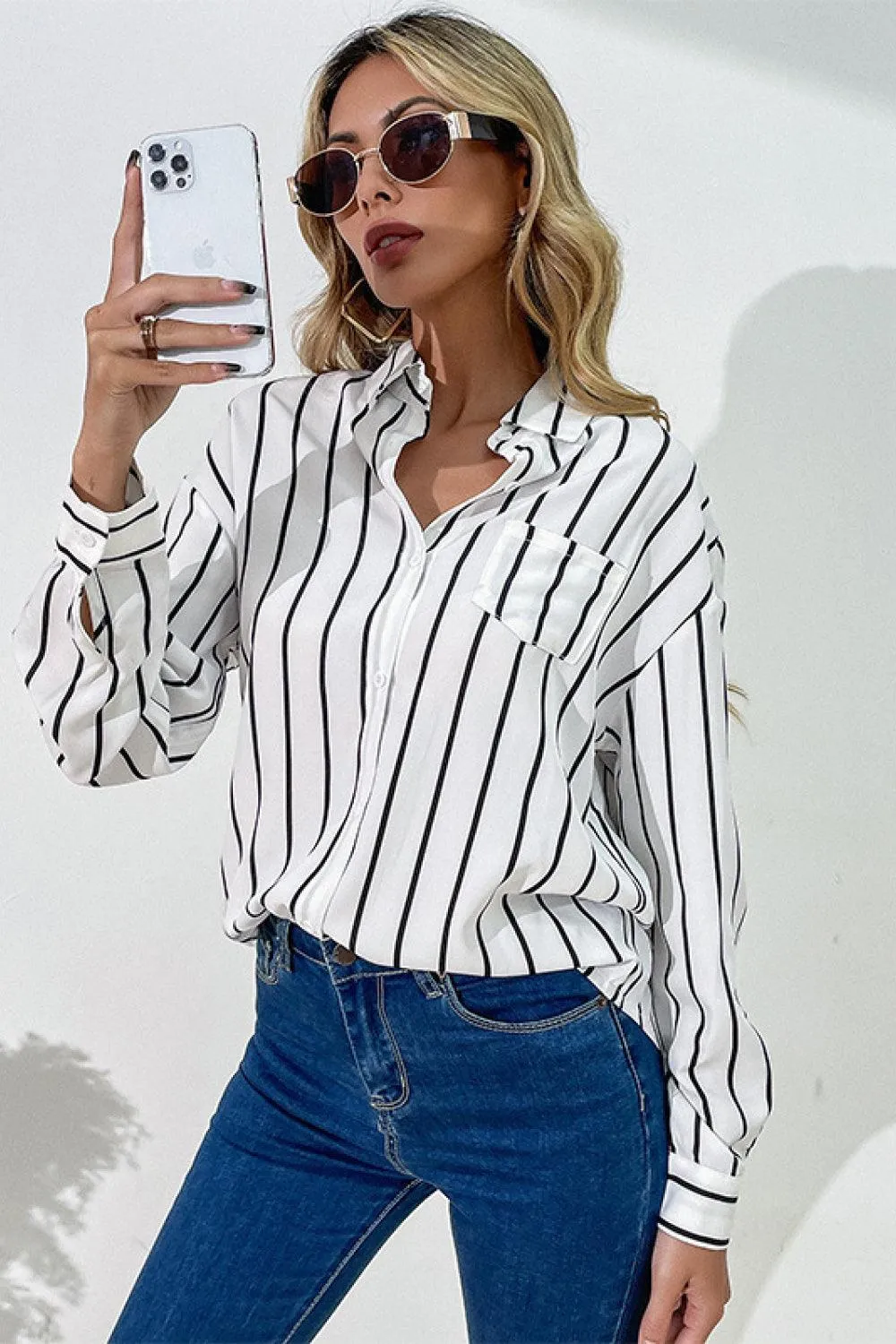 Timeless Stripes Button Down Long Sleeve Shirt