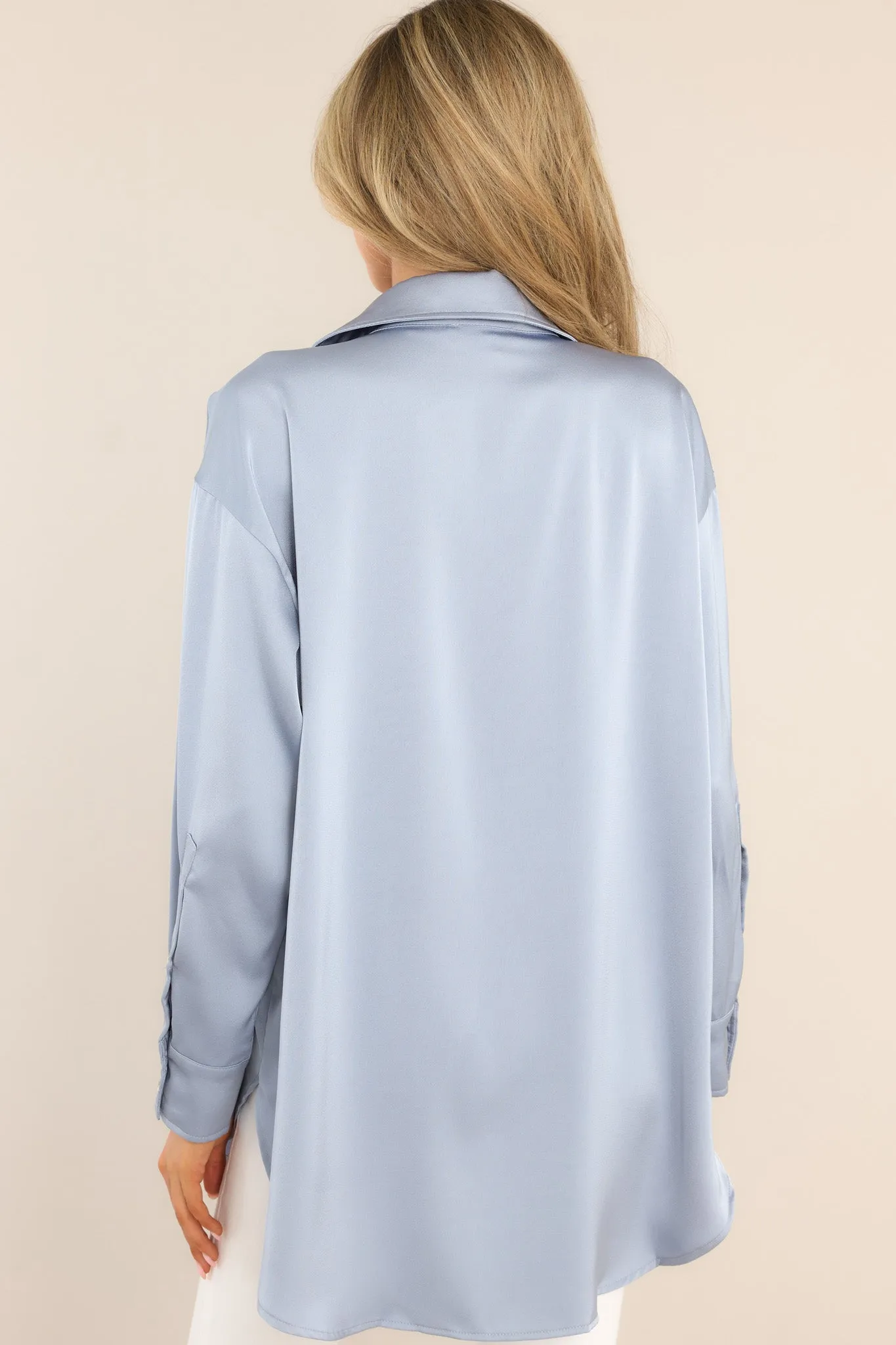 Timeless Treasure Sky Blue Button Front Top