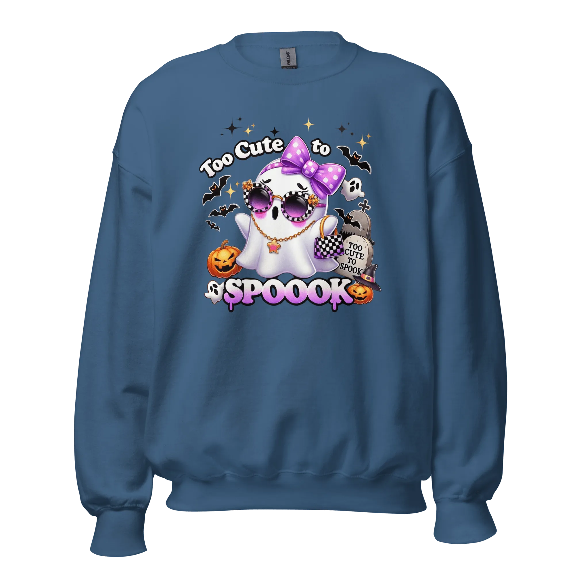 Too Cute To Spook - Halloween Sweatshirt - Fun Ghost Halloween Sweatshirt
