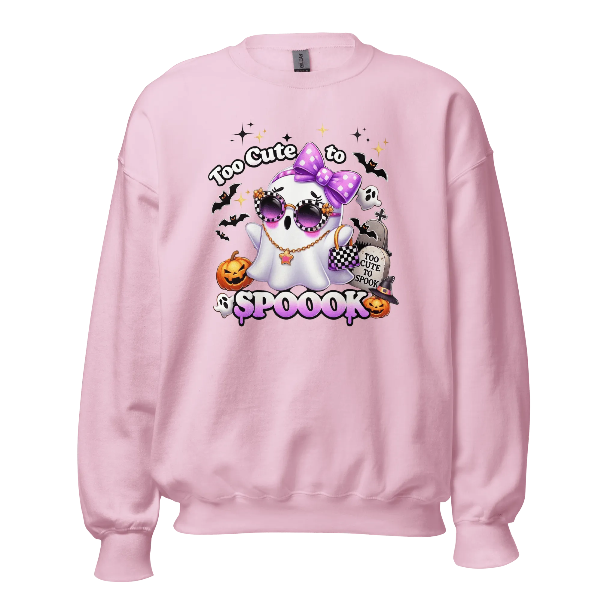 Too Cute To Spook - Halloween Sweatshirt - Fun Ghost Halloween Sweatshirt