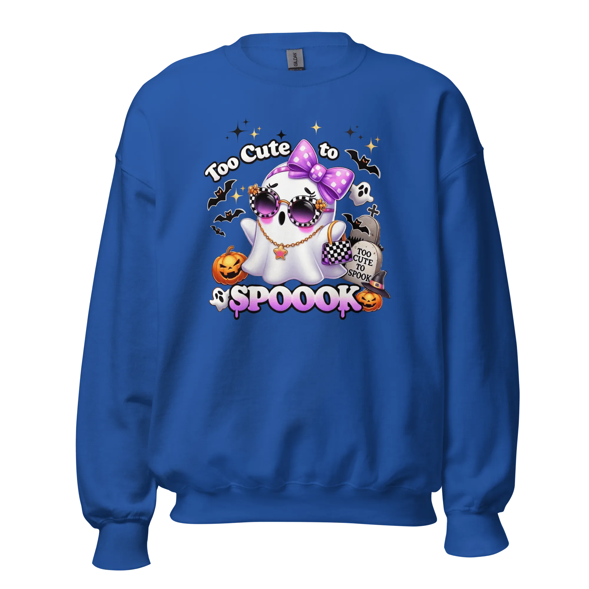 Too Cute To Spook - Halloween Sweatshirt - Fun Ghost Halloween Sweatshirt