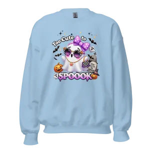 Too Cute To Spook - Halloween Sweatshirt - Fun Ghost Halloween Sweatshirt