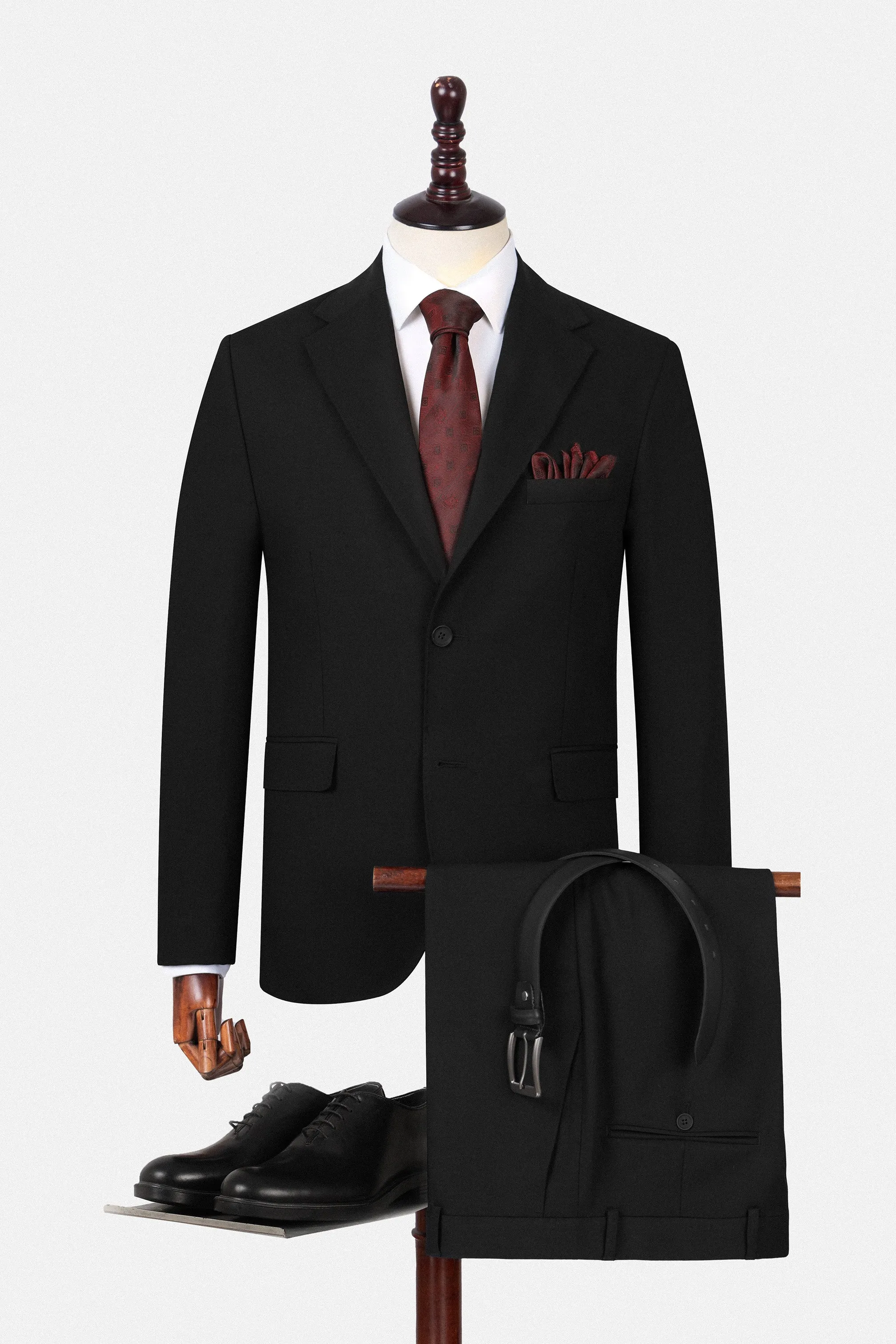 Twill Pattern Black Suite