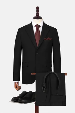 Twill Pattern Black Suite