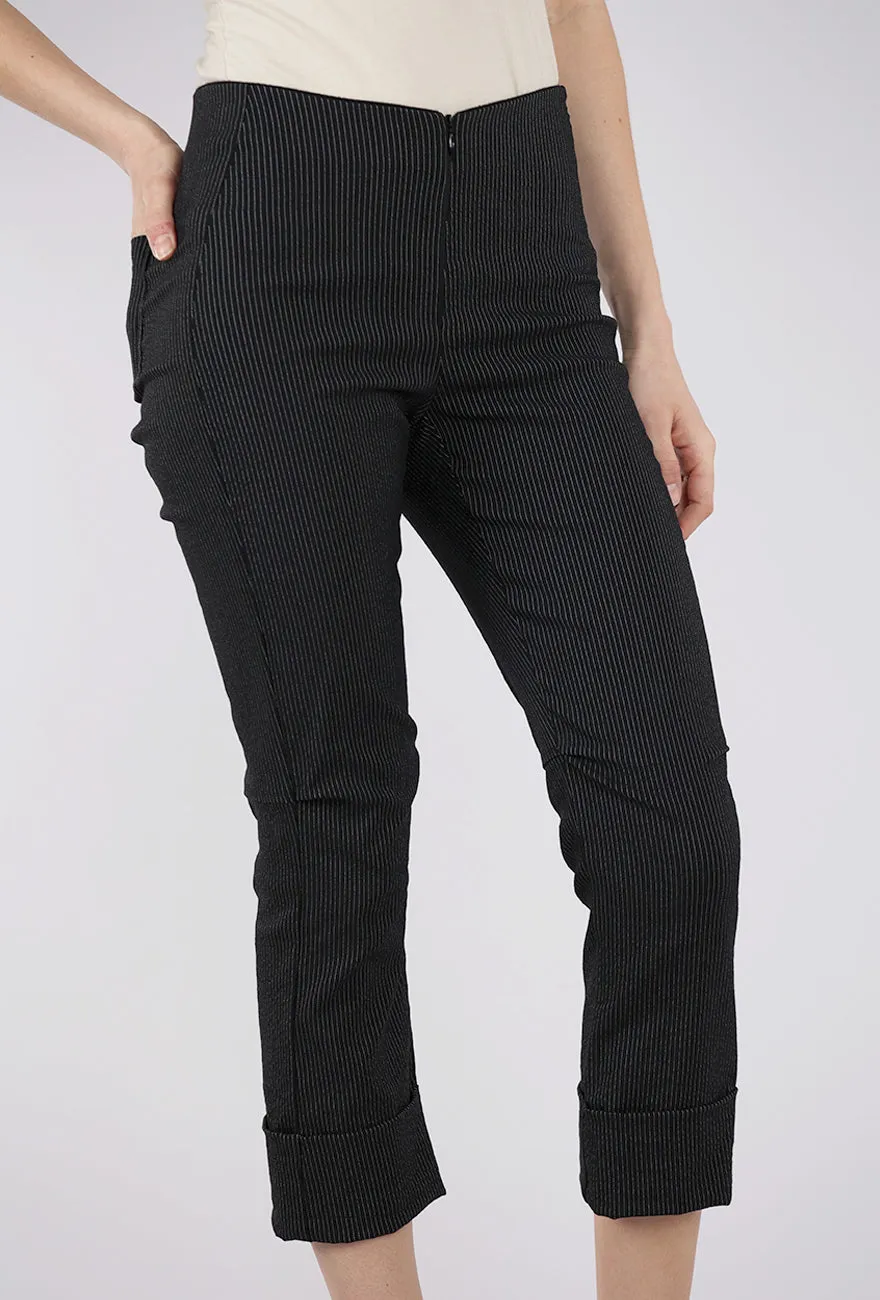 Verona Crop Pant, Black Stripe