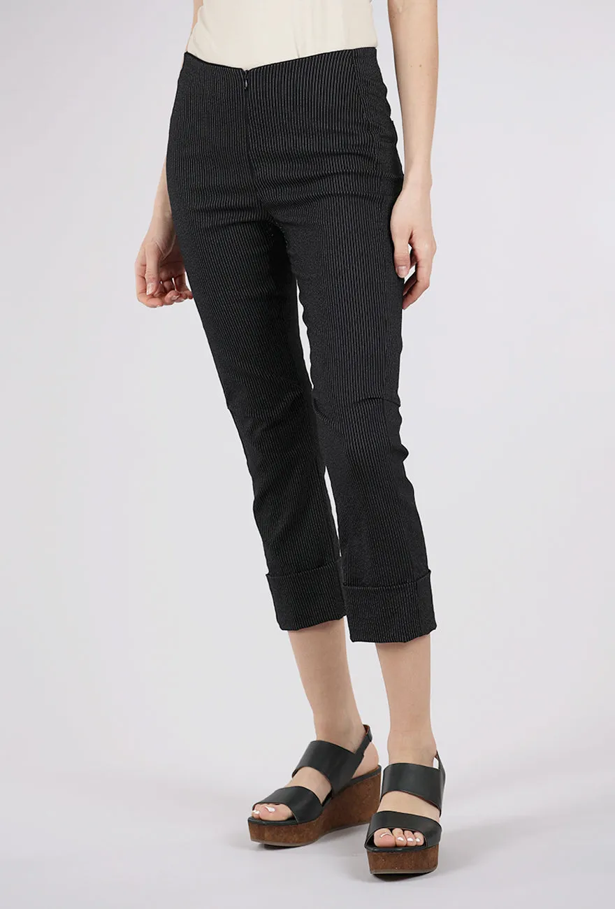 Verona Crop Pant, Black Stripe
