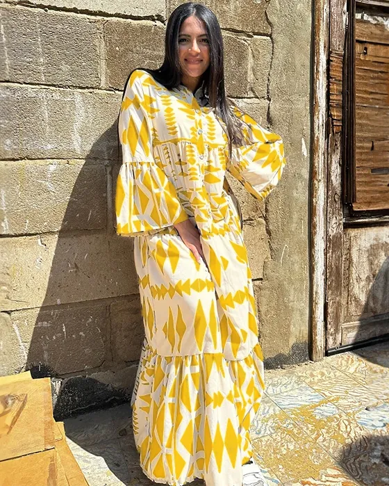 Vestido Jave Boho Longo com Botões