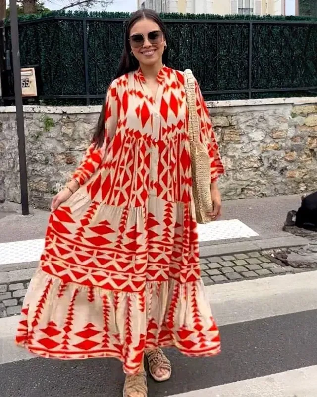 Vestido Jave Boho Longo com Botões