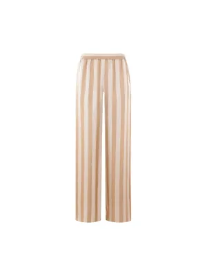 Wide-Leg Pequin Silk Trousers