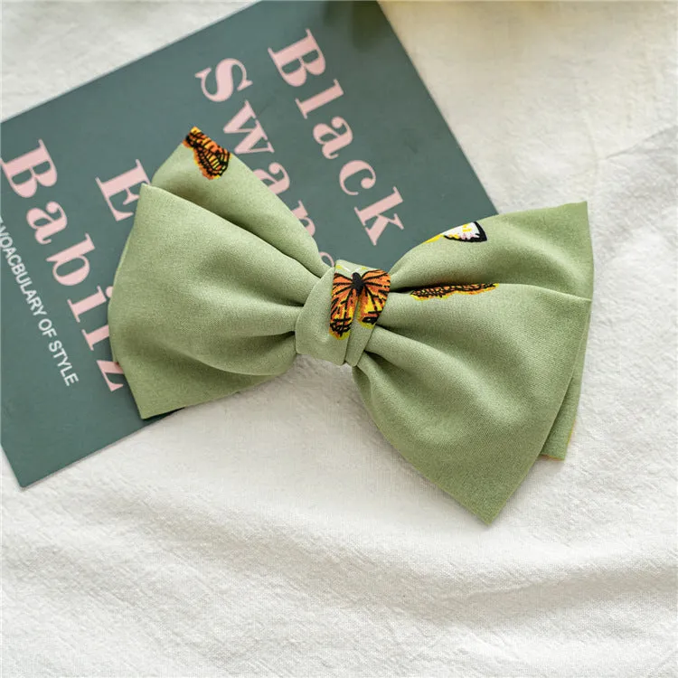 Women's Hair Band Cute Butterfly Fabric Spring Clip